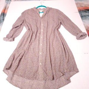 H&M Floral Beige & Black Floral  Button Down Dress size 12 NWT